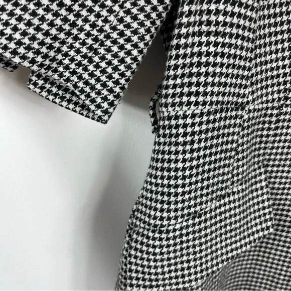L.K. Bennett Nina Houndstooth Heart Midi Dress Size 14 Two Tone Black White - Picture 10 of 11